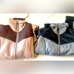 Volcom 2 large windbreaker zip ups.